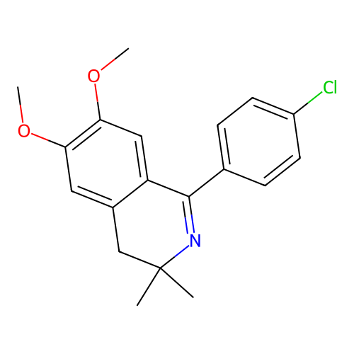 1-(4-Chlorophenyl)-6,7-dimethoxy-3,3-dimethyl-3,4-dihydroisoquinoline structure