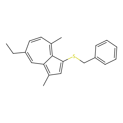 Benzyl(5-ethyl-3,8-dimethylazulen-1-yl)sulfane structure