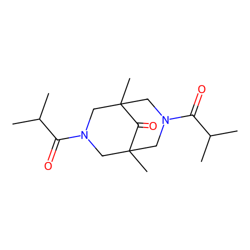1,5-Dimethyl-3,7-bis(2-methylpropanoyl)-3,7-diazabicyclo[3.3.1]nonan-9-one structure