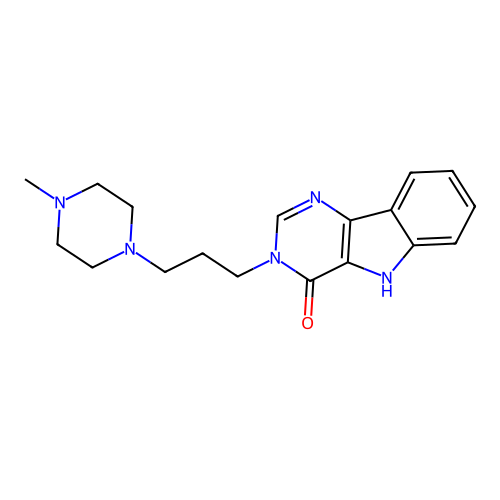 3-(3-(4-methylpiperazin-1-yl)propyl)-3H-pyrimido[5,4-b]indol-4(5H)-one structure