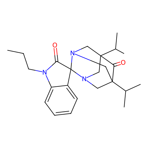 (5s,7s)-5,7-diisopropyl-1'-propyl-1,3-diazaspiro[adamantane-2,3'-indoline]-2',6-dione structure