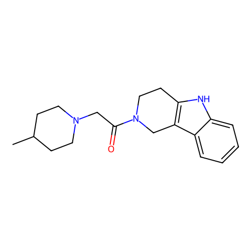 1-(3,4-dihydro-1H-pyrido[4,3-b]indol-2(5H)-yl)-2-(4-methylpiperidin-1-yl)ethanone structure