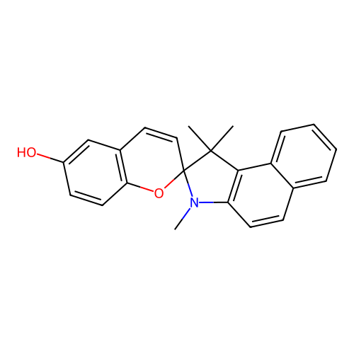 1,1,3-Trimethyl-1,3-dihydrospiro[benzo[e]indole-2,2'-chromen]-6'-ol structure