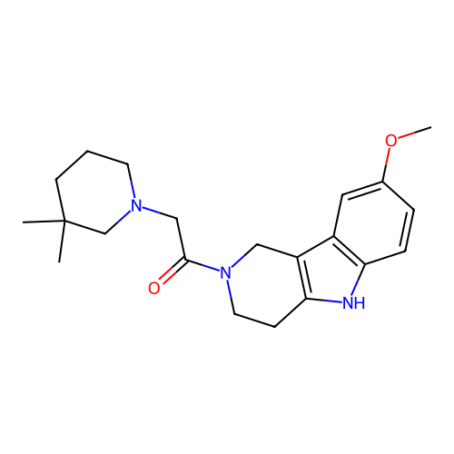 2-(3,3-dimethylpiperidin-1-yl)-1-(8-methoxy-1,3,4,5-tetrahydro-2H-pyrido[4,3-b]indol-2-yl)ethanone structure