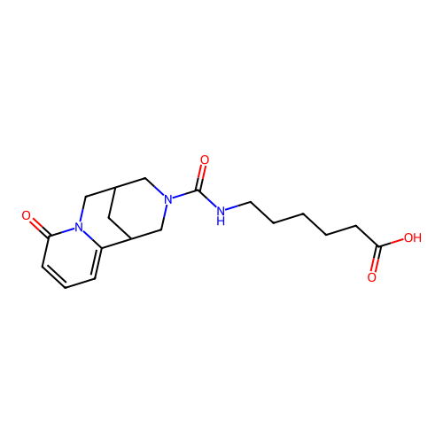 6-({6-oxo-7,11-diazatricyclo[7.3.1.0,2,7]trideca-2,4-diene-11-carbonyl}amino)hexanoic acid structure