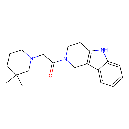 1-(3,4-dihydro-1H-pyrido[4,3-b]indol-2(5H)-yl)-2-(3,3-dimethylpiperidin-1-yl)ethanone structure