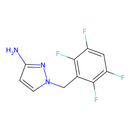 1-(2,3,5,6-tetrafluorobenzyl)-1H-pyrazol-3-amine structure
