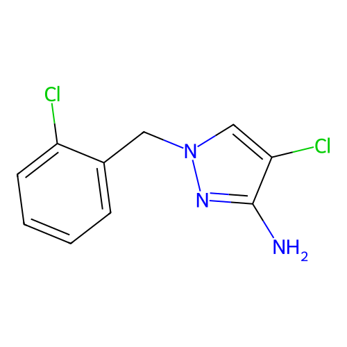 4-chloro-1-[(2-chlorophenyl)methyl]-1H-pyrazol-3-amine structure
