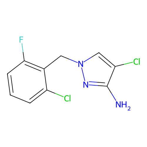 4-chloro-1-(2-chloro-6-fluorobenzyl)-1H-pyrazol-3-amine structure