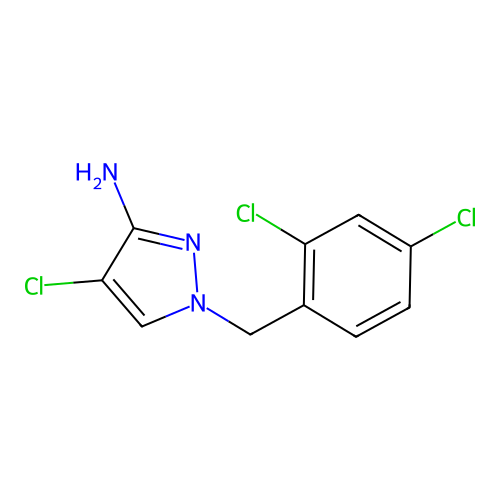 4-chloro-1-(2,4-dichlorobenzyl)-1H-pyrazol-3-amine structure