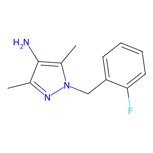 1-(2-fluorobenzyl)-3,5-dimethyl-1H-pyrazol-4-amine structure