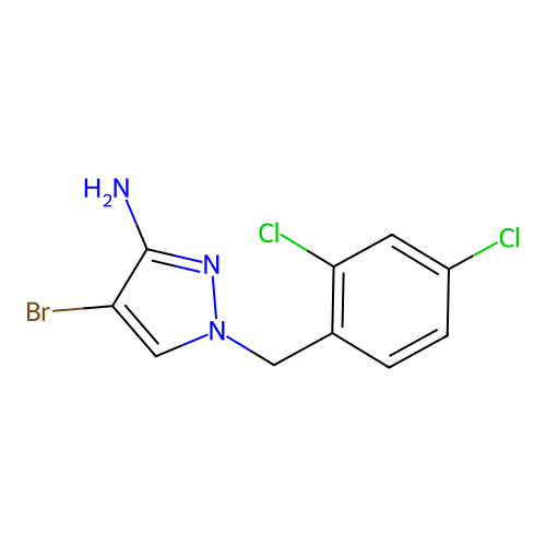 4-bromo-1-(2,4-dichlorobenzyl)-1H-pyrazol-3-amine structure