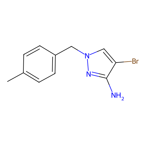4-bromo-1-(4-methylbenzyl)-1H-pyrazol-3-amine structure