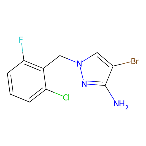 4-bromo-1-(2-chloro-6-fluorobenzyl)-1H-pyrazol-3-amine structure