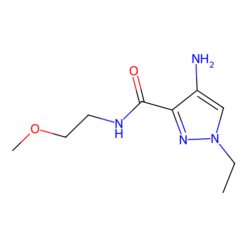 4-amino-1-ethyl-N-(2-methoxyethyl)-1H-pyrazole-3-carboxamide structure