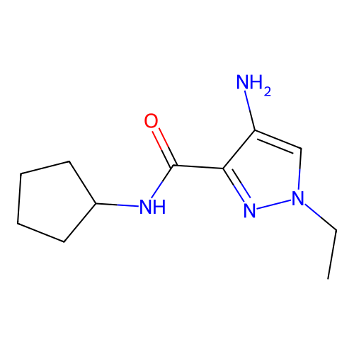4-amino-N-cyclopentyl-1-ethyl-1H-pyrazole-3-carboxamide structure