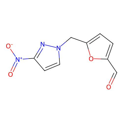 5-(3-Nitro-pyrazol-1-ylmethyl)-furan-2-carbaldehyde structure