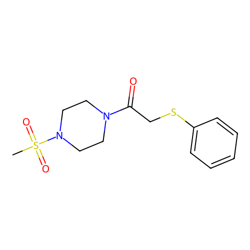1-(4-Methylsulfonylpiperazin-1-yl)-2-phenylsulfanylethanone structure