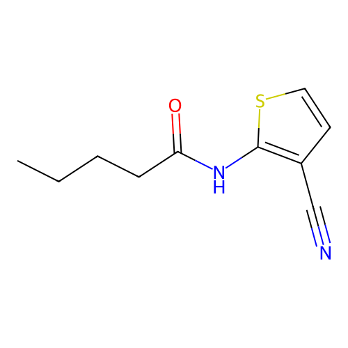 N-(3-cyanothiophen-2-yl)pentanamide structure