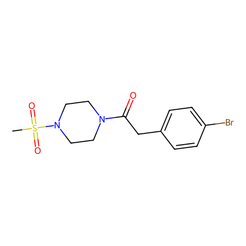 1-[(4-Bromophenyl)acetyl]-4-(methylsulfonyl)piperazine structure