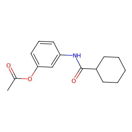 3-[(Cyclohexylcarbonyl)amino]phenyl acetate structure