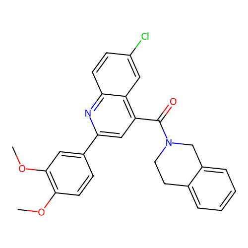 [6-chloro-2-(3,4-dimethoxyphenyl)quinolin-4-yl]-(3,4-dihydro-1H-isoquinolin-2-yl)methanone structure