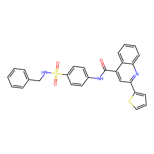 N-[4-(benzylsulfamoyl)phenyl]-2-thiophen-2-ylquinoline-4-carboxamide structure