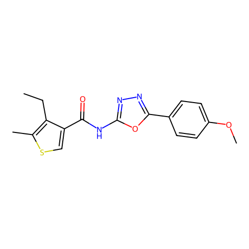 4-ethyl-N-[5-(4-methoxyphenyl)-1,3,4-oxadiazol-2-yl]-5-methylthiophene-3-carboxamide structure