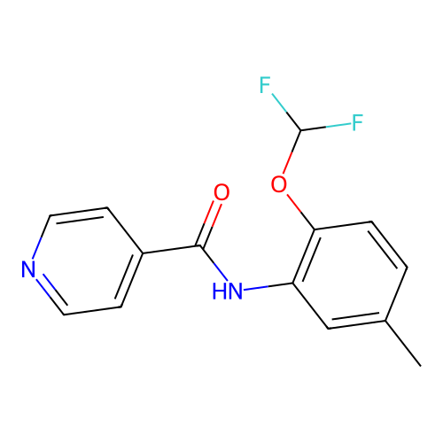 N-[2-(difluoromethoxy)-5-methylphenyl]pyridine-4-carboxamide structure