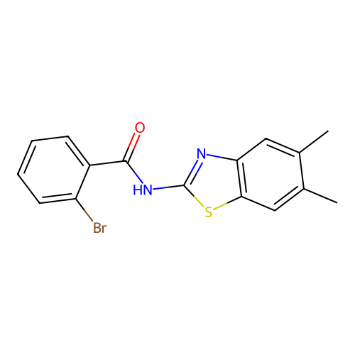 2-bromo-N-(5,6-dimethyl-1,3-benzothiazol-2-yl)benzamide structure