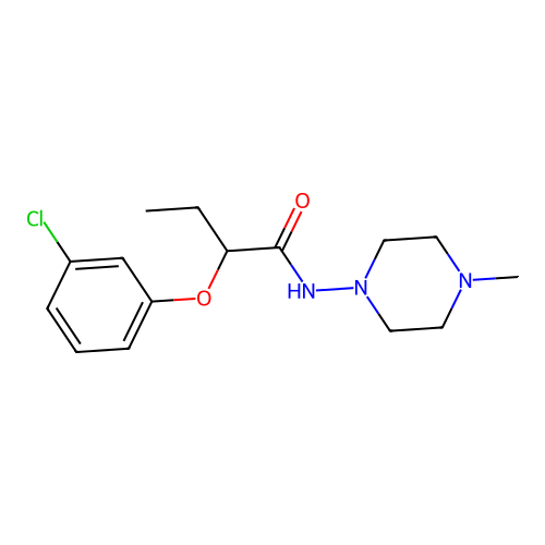 2-(3-chlorophenoxy)-N-(4-methylpiperazin-1-yl)butanamide structure