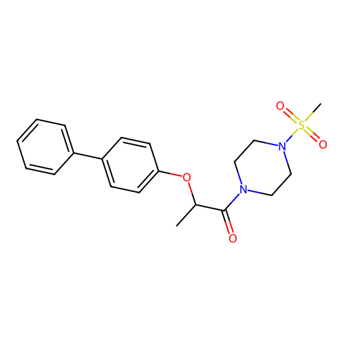 1-(4-Methylsulfonylpiperazin-1-yl)-2-(4-phenylphenoxy)propan-1-one structure