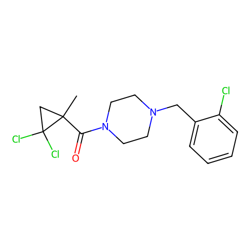 [4-[(2-chlorophenyl)methyl]piperazin-1-yl]-(2,2-dichloro-1-methylcyclopropyl)methanone structure