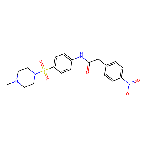 N-[4-(4-methylpiperazin-1-yl)sulfonylphenyl]-2-(4-nitrophenyl)acetamide structure