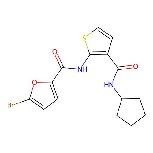 5-bromo-N-[3-(cyclopentylcarbamoyl)thiophen-2-yl]furan-2-carboxamide structure