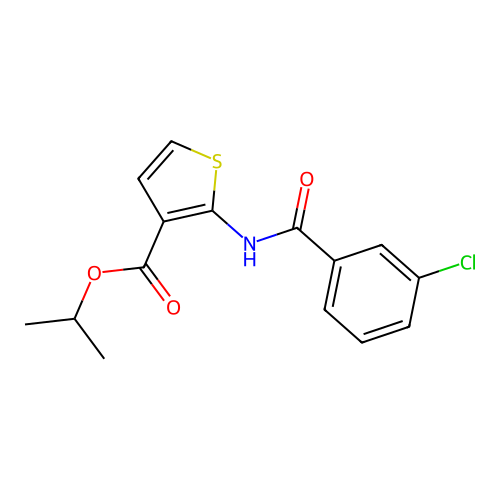 Methylethyl 2-[(3-chlorophenyl)carbonylamino]thiophene-3-carboxylate structure