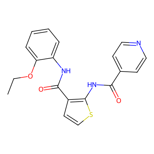 N-[3-[(2-ethoxyphenyl)carbamoyl]thiophen-2-yl]pyridine-4-carboxamide structure
