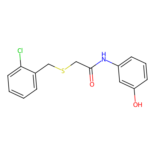 2-[(2-chlorobenzyl)sulfanyl]-N-(3-hydroxyphenyl)acetamide structure