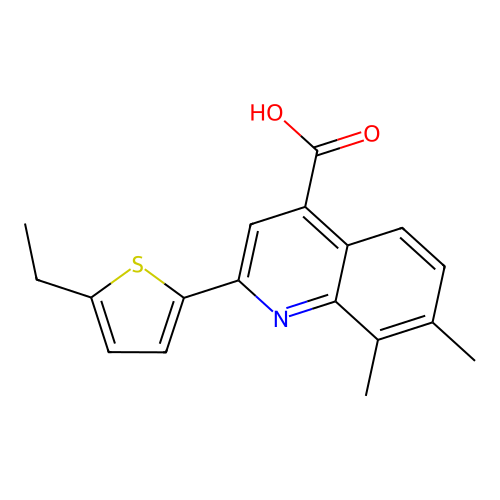 2-(5-Ethylthiophen-2-yl)-7,8-dimethylquinoline-4-carboxylic acid structure