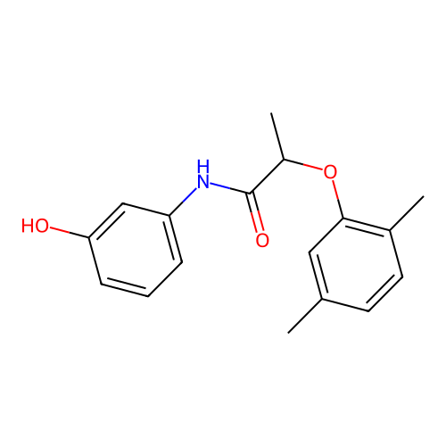 2-(2,5-dimethylphenoxy)-N-(3-hydroxyphenyl)propanamide structure