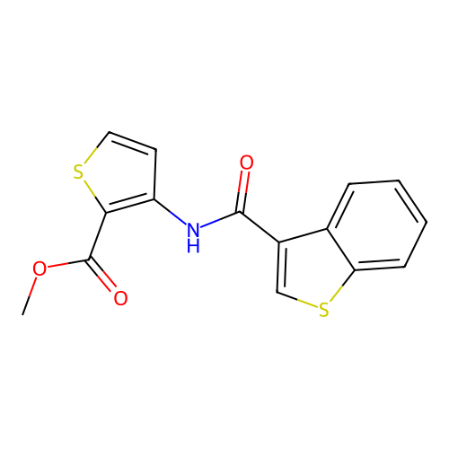 Methyl 3-(benzo[b]thiophen-3-ylcarbonylamino)thiophene-2-carboxylate structure
