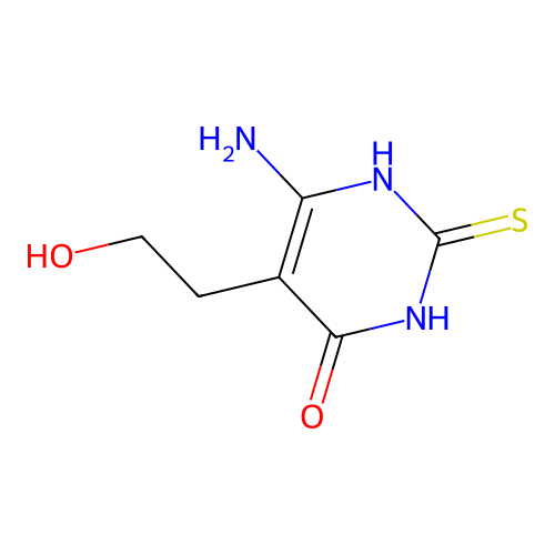6-amino-5-(2-hydroxyethyl)-2-sulfanylidene-1H-pyrimidin-4-one structure