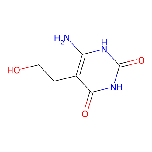 6-amino-5-(2-hydroxyethyl)-1H-pyrimidine-2,4-dione structure