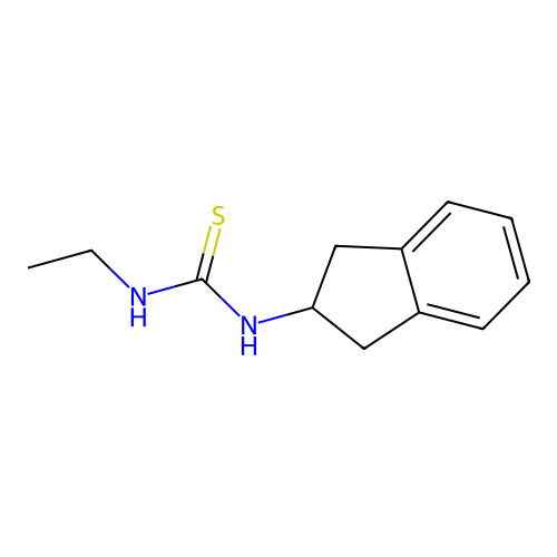 1-(2,3-dihydro-1H-inden-2-yl)-3-ethylthiourea structure