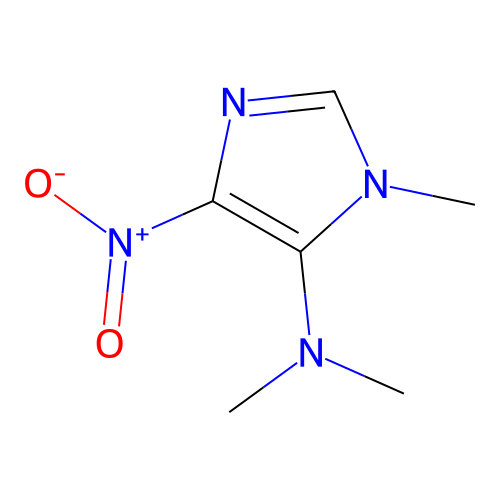N,N,1-Trimethyl-4-nitro-1H-imidazol-5-amine structure