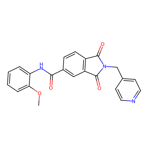 N-(2-methoxyphenyl)-1,3-dioxo-2-(pyridin-4-ylmethyl)isoindole-5-carboxamide structure