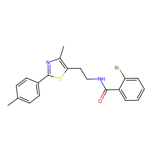 2-bromo-N-{2-[4-methyl-2-(4-methylphenyl)-1,3-thiazol-5-yl]ethyl}benzamide structure