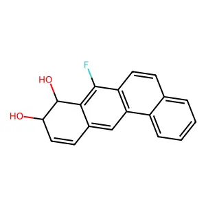 Benz(a)anthracene-8,9-diol, 7-fluoro-8,9-dihydro-, (8R-trans)- structure
