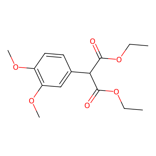 Propanedioic acid, (3,4-dimethoxyphenyl)-, diethyl ester structure
