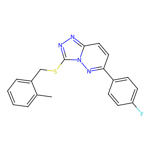 6-(4-Fluorophenyl)-3-((2-methylbenzyl)thio)-[1,2,4]triazolo[4,3-b]pyridazine structure